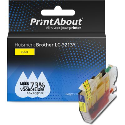 PrintAbout Huismerk Brother LC-3213Y Inktcartridge Geel Hoge capaciteit
