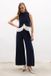Touché Privé - Crepe gilet met chiffon details - Marine - Dames