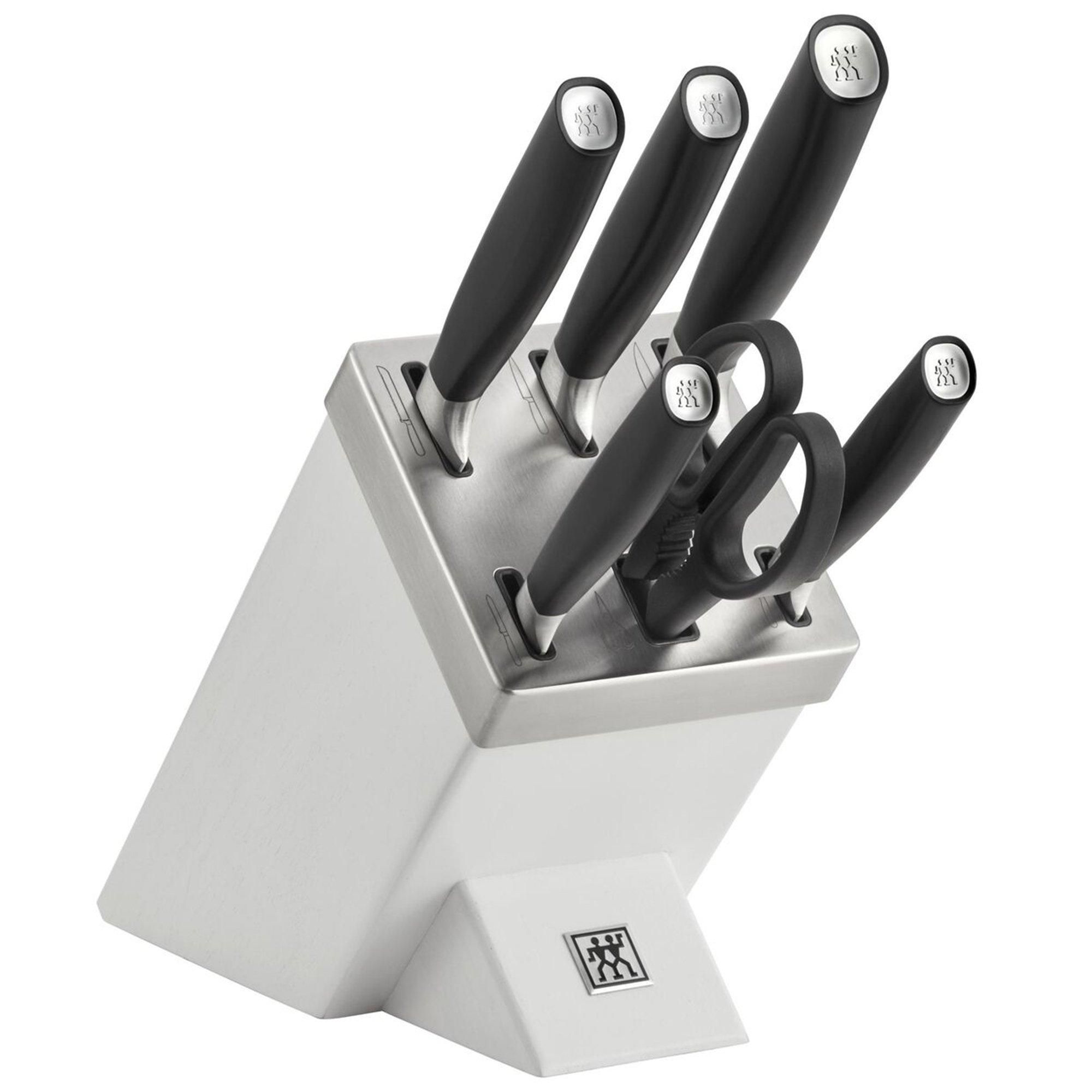 Zwilling All Star 7-delige messenset met messenblok - wit/zilver