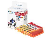 G&G 18827 Inktcartridge 5 stuk(s) Compatibel Extra (Super) hoog rendement Foto blauw, Zwart