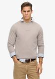 Superdry - Sweatshirt met ronde hals en micrologo - Heren - Truien - M - deep beige slub
