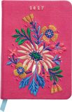 Taschenkalender Groh Verlag Taschenkalender A6 2027: Blütenmotiv, bestickt, pink