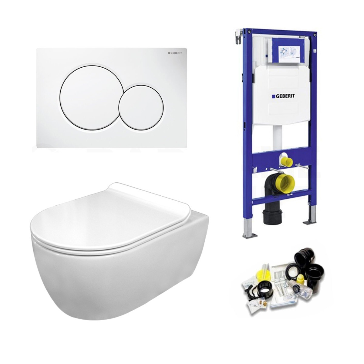 Badkamerplanet Geberit UP320 Toiletset Sani Royal Standaard Rimfree Flatline 55 cm Sigma 01 Wit