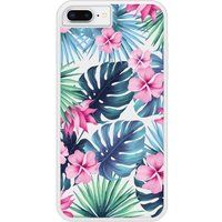 Apple iPhone 7 Tropical aquarelle verstevigd hoesje met sublimatie bedrukking
