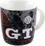 BRISA VW Collection – Volkswagen stor keramik kaffe-te-cappuccino-mugg för köket i GTI-design (370 ml/GTI svart/röd)