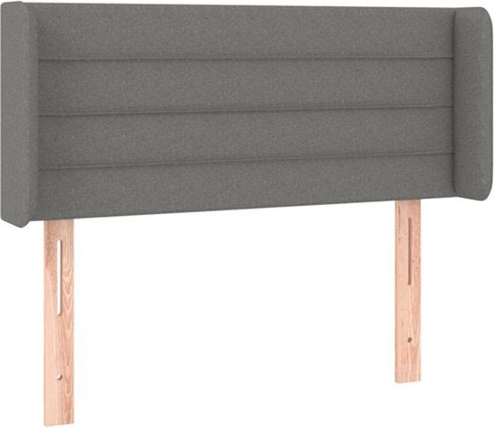 vidaXL Hoofdbord met randen 103x16x78/88 cm stof donkergrijs