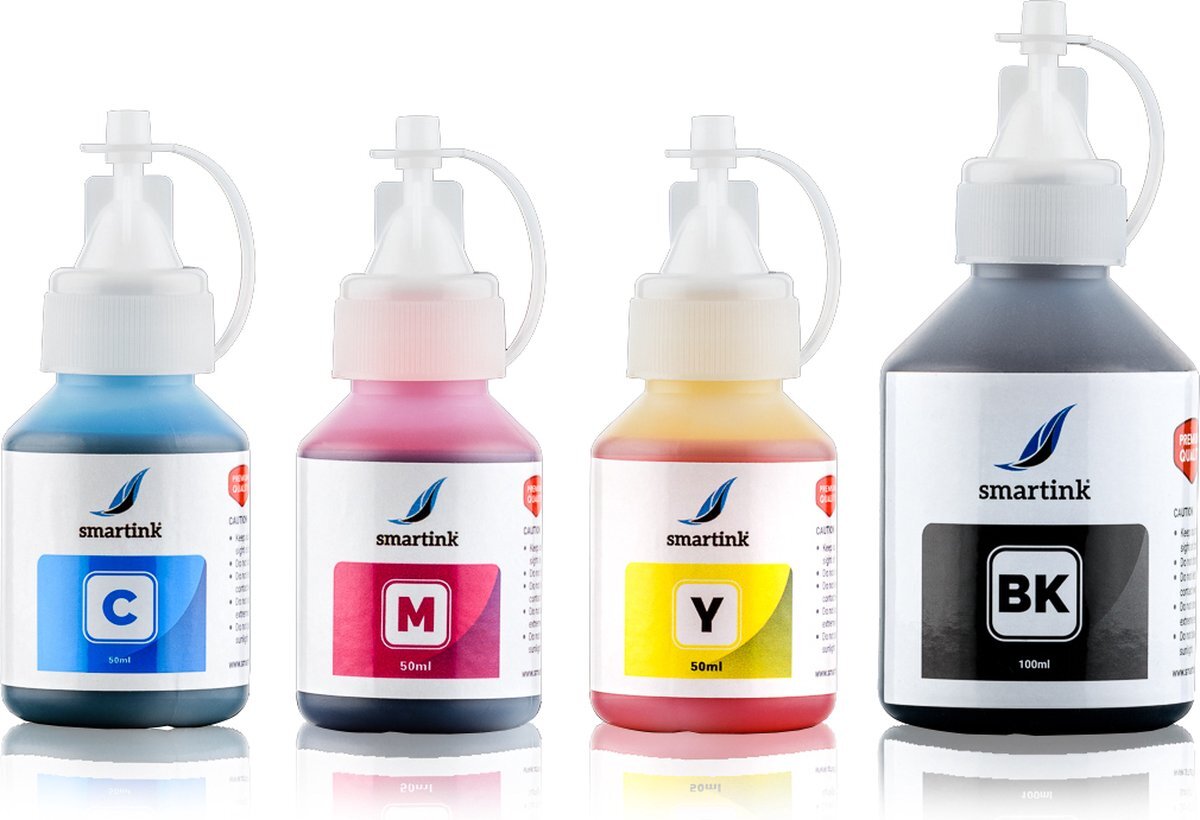 Smart ink Geschikt Brother BT-serie inkt set CMY- 50 ml+ BK-100 ml Huismerk