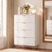 Commode 4 tiroirs 60x34x91 cm - Meuble de rangement blanc pour chambre et salon style scandinave moderne MDF avec pieds métal doré
