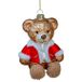 Kurt S. Adler Boule de Noël - Ours avec veste 14cm Verre, Couleur Marron 1 pièce