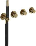 Hotbath Cobber - Afbouwdeel voor Inbouw Douchethermostaat - 2 Stopkranen - Geborsteld Messing Pvd - V03