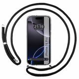Transparante iPhone Transparante beschermhoes voor iPhone 16 Pro (6,3 inch), met zwart koord