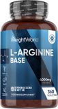 WeightWorld L-Arginine comprimés - 4000 mg - 360 comprimés végétaliens