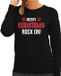 Bellatio Decorations Bol Foute Kersttrui Merry Christmas Rock on - zwart - dames - L