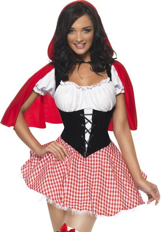 Smiffys Roodkapje jurk met cape - Sprookjes verkleedkleding dames maat 40-42 M