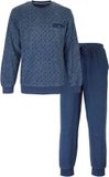 Paul Hopkins Heren Pyjama - Badstof - Lange Mouwen - Print - Blauw - Maat XL