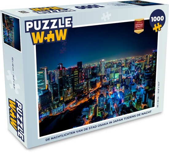 MuchoWow Puzzel De nachtlichten van de stad Osaka in Japan tijdens de nacht - Legpuzzel - Puzzel 1000 stukjes volwassenen - Sinterklaas cadeautjes - Sinterklaas voor grote kinderen