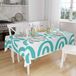 Bonamaison Tafelkleed, Anti-Mold, Sneldrogend, Waterdicht, 100% Polyester Tafellaken, Turkoois, wit, 140 x 160 Cm