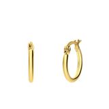 Lucardi Dames Stalen goldplated oorringen 15mm
