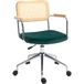 Chaise de bureau vert bohème bois pivotante réglable acier 120kg