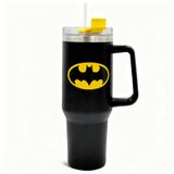 Batman 1200 ml geïsoleerde beker van roestvrij staal met rietje en handvat voor water, ijsthee, koffie of smoothie