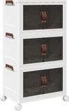 vidaXL Opbergbox - stapelbaar - met wielen - 3-laags - 28 L - 48,5x29,5x86 cm