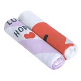 LÄSSIG Baby inbakerdeken, spuugdeken, 2-delige set, katoen, 120 x 120 cm, Heavenly Soft Swaddle XL, Happy Rascals Heart