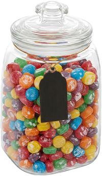 5Five luxe voorraadpot Candyman - snoeppot - glas - met deksel - 2 liter - voorraadpot - bewaarpot - 14 x 20 cm