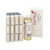 EPILWAX Azulene Series Navulset met 12 Azuleen Roll-on Cartridges, 100 stuks niet-geweven strips voor epileren, fles olie, 250 ml, 1 stuk