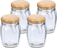 Zeller Weckpotten/inmaakpotten - 4x - 820 ml - glas - met beugelsluiting - D11 x H16 cm