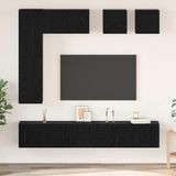 Maison Exclusive - Ensemble de meubles TV comprenant 8 pièces, dimensions : 190,5 x 28,5 x 151 cm, finition noire imitation chêne