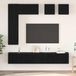 Maison Exclusive - Ensemble de meubles TV comprenant 8 pièces, dimensions : 190,5 x 28,5 x 151 cm, finition noire imitation chêne