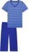 SCHIESSER Pyjama lang Dames Effen Korte mouw 100% Katoen Royal Blue Maat 36