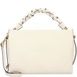 Coccinelle Leren Handtas Schoudertas Boheme Grana Double Hand Bag Blanco / Skin Crème
