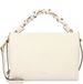 Coccinelle Leren Handtas Schoudertas Boheme Grana Double Hand Bag Blanco / Skin Crème
