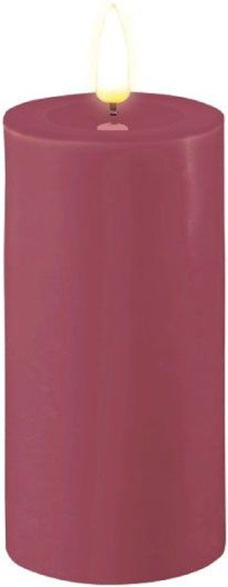 Deluxe Homeart LED Kaars 5 x 10 cm - Magenta - Wax - Batterij - Voor binnen