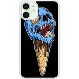 Icecat Bedrukt siliconen hoesje compatibel met iPhone 12 Mini Ice cream skull