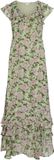 VILA VIMARIGOLD C/S V-NECK MAXI DRESS/DC/KA Dames Maxi jurk Polyester 100% Smoke Green Print 34
