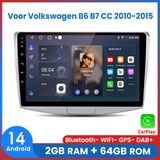 Awesafe 10.1 inch Android 14.0 Autoradio voor Volkswagen Passat B6 B7 CC (2010-2015) - 2+64GB, Draadloos CarPlay & Android Auto, Bluetooth, WiFi, GPS Navigatie