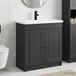 Maison Exclusive Ensemble de meubles de salle de bain exclusif - Noir - 56 x 37,5 x 81 cm - Fabriqué en panneaux de particules
