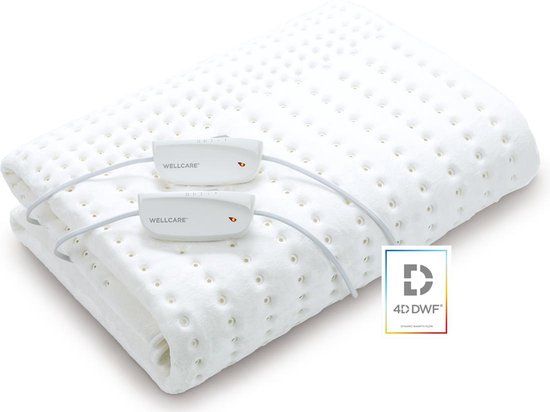 Wellcare Elektrische deken - 2 persoons - Cosy Fleece - 160 x 150 cm - 120 min timer - Wit