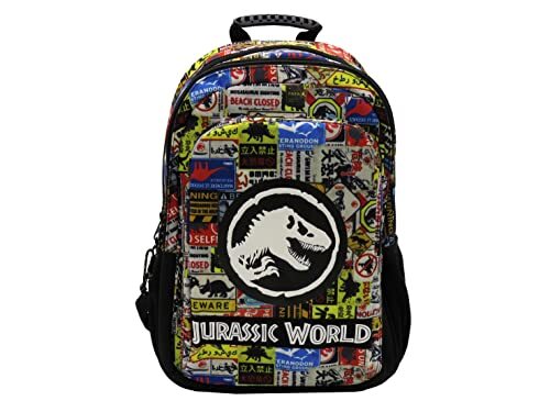 CYP Brands Jurassic World rugzak, 43 cm, aanpasbaar aan trolley, schooltas, rugzak, meerkleurig, uniseks, Jurassic Park, officieel product (CyP Brands)