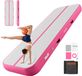 VEVOR Tapis de gymnastique gonflable 300x100x20 cm Airtrack tapis de gymnastique pour entraînement, compétitions et yoga, avec surface antidérapante, pompe à air électrique 600W, patch de réparation, embouts et sac, rose