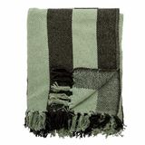 Bloomingville Plaid Frello - Gerecycled Katoen - Groen Gestreept - 160x130 cm