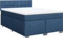 vidaXL Boxspring met matras stof blauw 140x190 cm