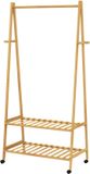 Casaria Kledingrek - Met Wielen Planken 155x70x45cm - Bamboe