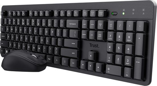 Trust Ody II Toetsenbord en Muis Set Kantoor RF Draadloos AZERTY Frans Zwart