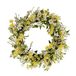 Puleo International 30 inch kunstmatige kornoelje en madeliefje bloemen lente deur krans, geel