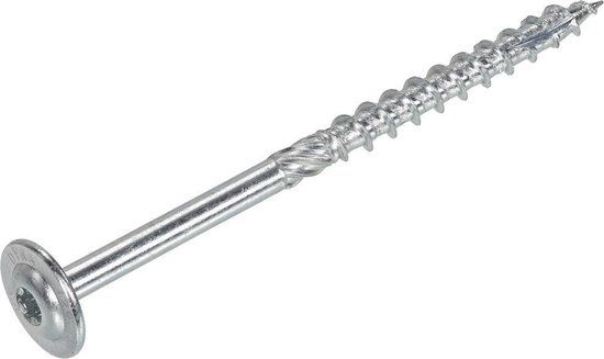 Dynaplus - Torx 40 Tellerkop schroeven - 10 x 100mm - Verzinkt - Deeldraad (50 stuks)