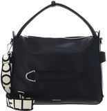 COCCINELLE Gretel Ribbon Handbag Grained Leather Noir zwart