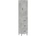 vidaXL High Cabinet - 34.5x34x180 cm - Wood - Concrete Gray
